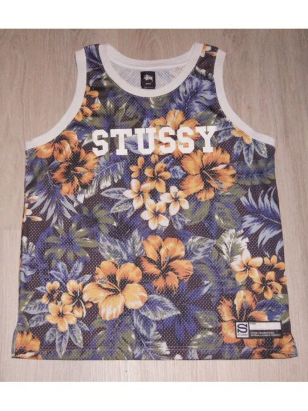 Stüssy "Island Flower" mesh tank top